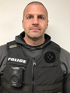 Officer wearing body camera on vest