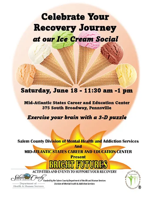 Celebrate Your Recovery Journey Ice Cream Social flier